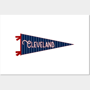 Cleveland Pinstripe Pennant Posters and Art